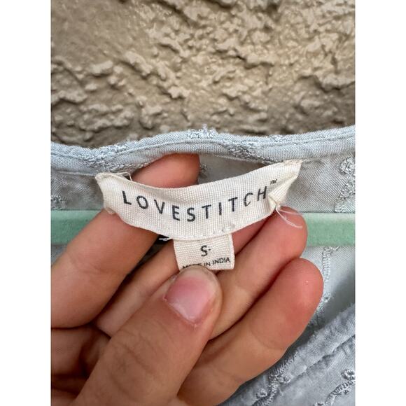 Love Stitch Bale Blue Tie Front Flowy Blouse - Picture 4 of 8